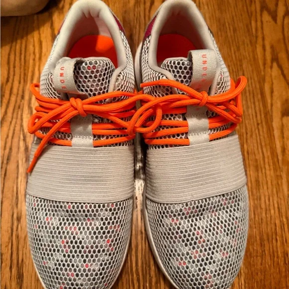 Under Armour Gray and Orange Athletic Shoes - Picture 1 of 4